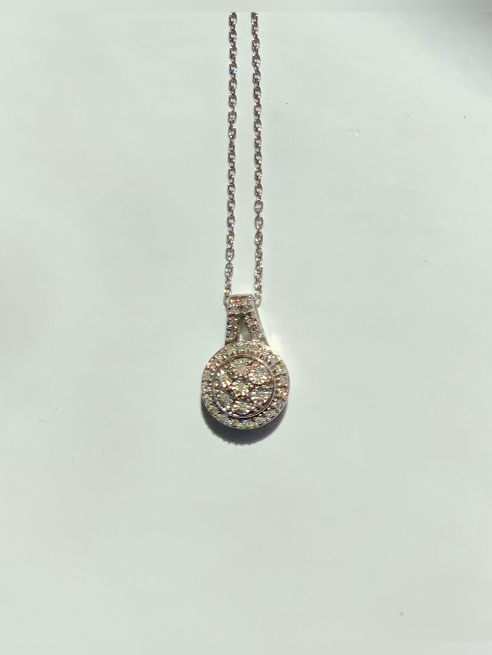 ✨ JTV Sun Jewelry 925 Sterling Silver Halo Pendant 18” Necklace -NWOT✨